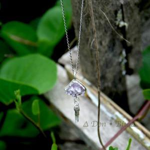 Clear Quartz Crystal Necklace, Amethyst Cluster..
