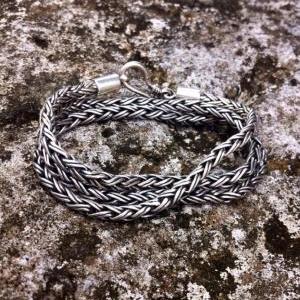 Sterling Silver Braided Wrap Bracelet, Solid..