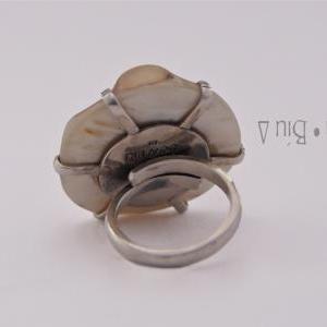 Chunky Abalone Ring, Cocktail Ring, Statement..