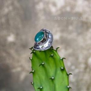 Natural Turquoise Sterling Silver Ring, Statement Ring, Adjustable Ring