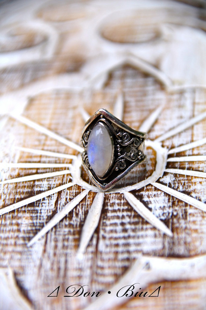 Cocktail Moonstone Ring, Statement Personalized, Engraving, Silver Rings For Women, Moonstone, Gemstone, Gypsy, High Fashion Sterling Ring